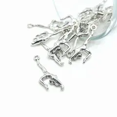 Antiqued Silver Gymnast Charms, 30x10mm
