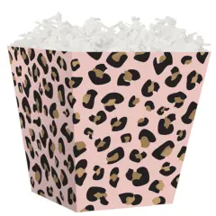 Pack/6: Leopard Print Sweet Treat Boxes - 4 x 4 x 4-1/2"