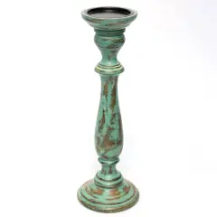 Antique Mango Wood & ResinCenterpiece Candle Holder - 4" x 15"