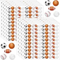 Mini 1000 Pcs Sports Ball Stickers for Kids Soccer, Football, Baseball, Basketball, Volleyball Stickers for Kids Ball Themed Party Birthday Classroom Decorations