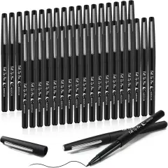 36 Pcs Felt Tip Pens 0.7mm Medium Point Colored Felt Tip Pens for Journaling Planner Writing Note-taking Art Office and School Supplies(Black)
