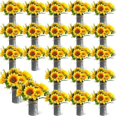 24 Sets Summer Sunflowers Artificial Flowers Tables Centerpieces
