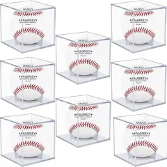 8 Pack Baseball Display Case, UV Protected Acrylic Boxes for Display,Clear Display Case Baseball Cube Memorabilia Showcase Autograph Ball Protector