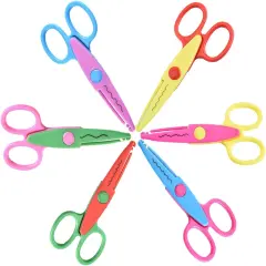 Decorative Edge Scissors Set, 6Pack 5-inch Serrated Craft Scissors Pattern School Supplies DIY Projects and Craft Fancy Design