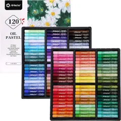 Oil Pastels Set of 120 Colors, Including 6 Neon Colors, Soft Oil Pastels for Art Painting, Drawing, Blending, Art Supplies for Artists, Beginners, Students, Teachers (10 x 70 mm)