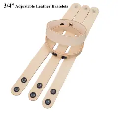Vegetable-Tanned Leather Bracelet Blanks &ndash; Adjustable Sizes, 8 Pack