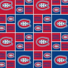 NHL Licensed Montreal Canadiens Block 020-MON Cotton Fabric by the Yard
