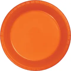 240 pc Bulk Sunkissed Orange Plastic Banquet Plates 10.25 inch