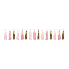 6 pc Bulk Pink and Gold Celebration Tassel Garland