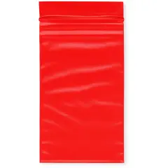 Plymor 3" x 5", Red 2 Mil Zipper Reclosable Plastic Bags