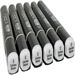 6 Pack Colorless Blender Alcohol Markers