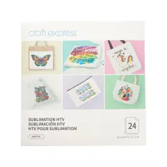 Craft Express Sublimation Heat Transfer Vinyl Matte 12" x 12" 24 Sheets