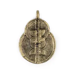 The Bead Chest Brass Double Sun & Moon Baule Pendant (32x46mm): African Tribal Metal Pendant for DIY Jewelry and Necklace