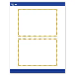 Avery Printable Rectangle Invitation Cards, Gold Beads, 5" x 7", Matte White Rectangle Invitation Cards, Laser/Inkjet, 20ct, Great for Invitation Cards