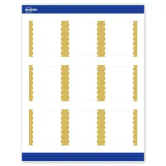 Avery Printable Square Cards, Gold Edge Dots, 2.5" x 2.5", Matte White Square Cards, Laser/Inkjet, 90ct, Great for Business Cards