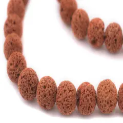 The Bead Chest Cinnamon Brown Volcanic Lava Beads (10mm)
