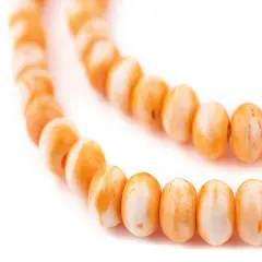 The Bead Chest Orange Rustic Bone Mala Beads (8mm)