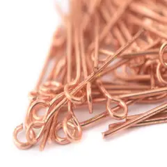 The Bead Chest Copper 21 Gauge 1 Inch Eye Pins (Approx 100 pieces)