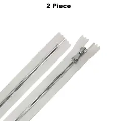 5MM Closed Bottom Zipper White Tape Nickel Teeth 7&ndash;17 Inche