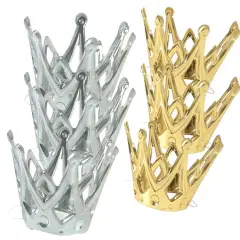Miniature Crowns Metallic Silver & Gold 12 Units