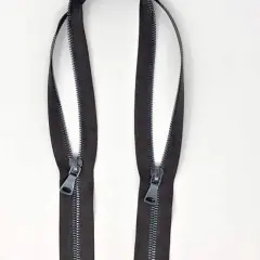 Brown Glossy Two Way Backpack or Luggage Zipper 5MM or 8MM Gun Metal Teeth Closed