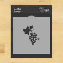 Grape Bunch Cookie & Craft Stencil | CM134 by Designer Stencils | Cookie Decorating Tools | Baking Stencils for Royal Icing, Airbrush, Dusting Powder | Craft Stencils for Canvas, Paper, Wood | Reusable Food Grade Stencil