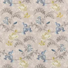 Daffodil - Blue,Gold & Yellow Floral Upholstery Fabric 54 Inches"