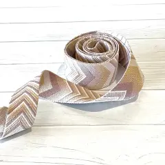 Lilac/Tan/White Woven Chevron 1.5&rdquo;Webbing