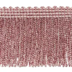 5 Yards of 2" Metallic Chainette Fringe Trim | 5 yard cut Pink