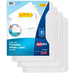 Avery Big Tab Printable Label Dividers, Easy Peel Labels, 8 Tabs, 4 Sets (14433)