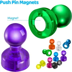 90 Pieces Colorful Strong Magnetic Push Pin Magnets, Office Classroom Magnets,8 Assorted Color, Perfect to use as Kitchen Home and School, Map Magnets,Whiteboard Magnets