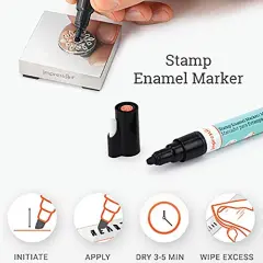 Metal Stamp Enamel Marker for Metal Stamping & Engraving DIY Jewelry Acrylic Ink (Black)