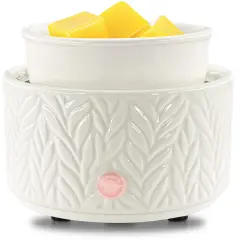 Wax Melt Warmer for Scented Wax Melts 3-in-1 Electric Ceramic Candle Wax Warmer Burner Fragrance Wax Melter for Home Office Bedroom Gift & Decor (Leaf)