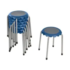 Daisy Stackable Stool Set, Flexible Seating, 8-Piece Blue