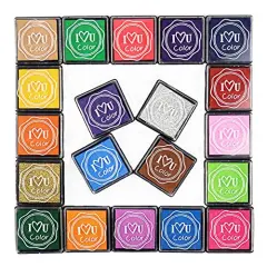 20 Colors Ink Stamp Pads, Washable Craft Stamp Pad DIY Color for Rubber Stamps, Paper, Scrapbooking, Wood Fabric, Best DIY Gift for Kids &ndash; Gtlzlz