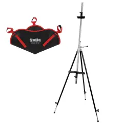 Creative Mark Napoli Art Easel for Adults - Heavy Duty Steel Easel for Vertical or Horizontal Painting with Tripod Weight Bag - Fits Canvases up to 28" - Black Chromium Plated & Varnished Steel