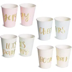 Bachelorette Party Cups, 4 Colors (9 oz, 48 Pack) Blue