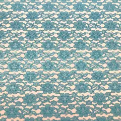 1 Yard Aqua Rachelle Lace Fabric Sheer Floral Lace for Fashion, Decor, and Crafts 58&Prime;-60&Prime; Wide