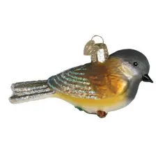 Old World Christmas 2.0 Inch Black-Capped Chickadee Christmas Tree Ornament , Bird Ornament