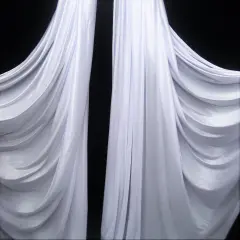 1 Yard Low Stretch White Tricot Polyester Fabric For Aerial Silks Hammocks Backdrops Crafts 108&Prime;-120&Prime; Wide