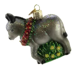 Old World Christmas 3.5 Inch Donkita Tree Ornament , Christmas Miniature Donkey Multicolored