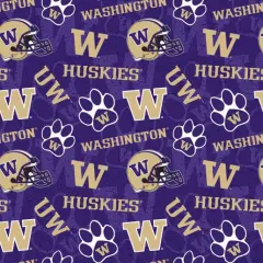 Licensed NCAA University of Washington Tone on Tone Cotton Fabric by the Yard
