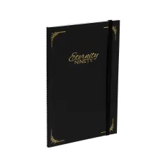 New York Central Eternity Ninety Flat Book- 5.5x8.5" Sketch Watercolor Journal- Black Soft Paperback Cover- Watercolor Sketchbook Journal w/ Elastic Band,10 Sheets 100% Cotton, 90 lb Cold-Pressed