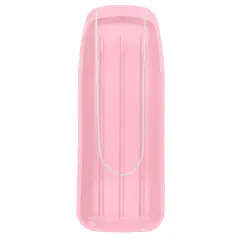Best Choice Products 48in Kids Outdoor Plastic Sport Toboggan Winter Snow Sled Board Toy w/ Pull Rope Light Pink