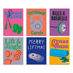 CrossFit Christmas Greeting Cards Boxed Set of 24 Holiday Notecards Featuring Gym and Workout-Inspired Designs, Perfect for Fitness Enthusiasts, CrossFitters, and Gym Lovers