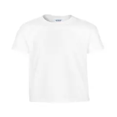 Gildan&reg; Youth Heavy Cotton Short Sleeve Crew Neck T-Shirt WHITE