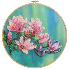 Abris Art Magnolias Bloom Beaded Embroidery Kit Multi