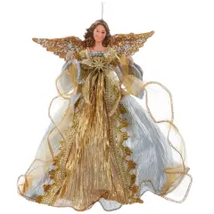 12&rdquo; Gold & Silver Flying Angel Ornaments Elegant Christmas Decorations