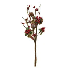 12&rdquo;Long Fancy Winter Berry Pick Perfect for Christmas Arrangements or Wreaths