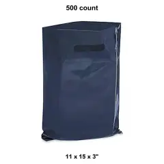 Customizable 11 x 15 x 3" Die Cut Bags Navy